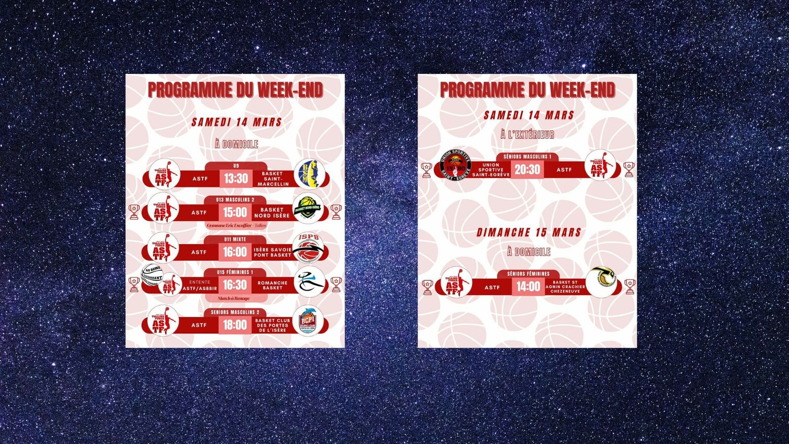 Week-end du 14 et 15 Mars