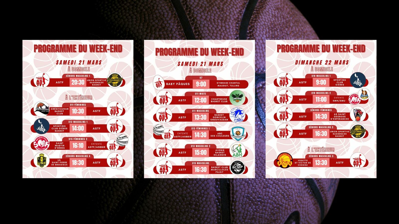 Programme week-end du 21 et 22-03