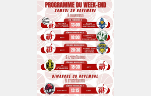 Programme week-end 29 et 30/11