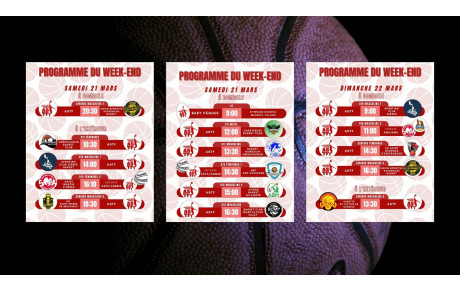 Programme week-end du 21 et 22-03